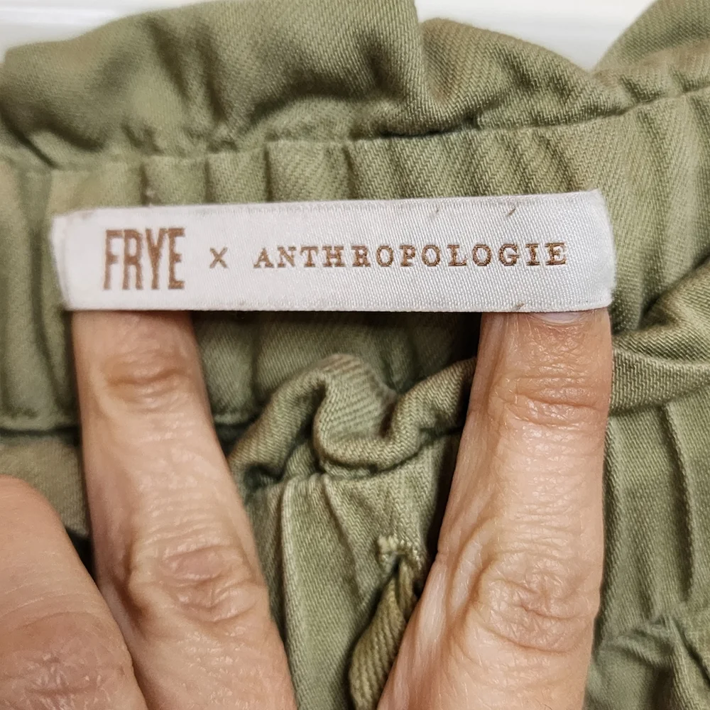Frye x Anthropologie domi paperbag waisted pants | Green | Size 27